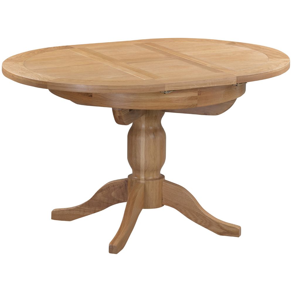 Dorchester Oak Round Extending Pedestal Table