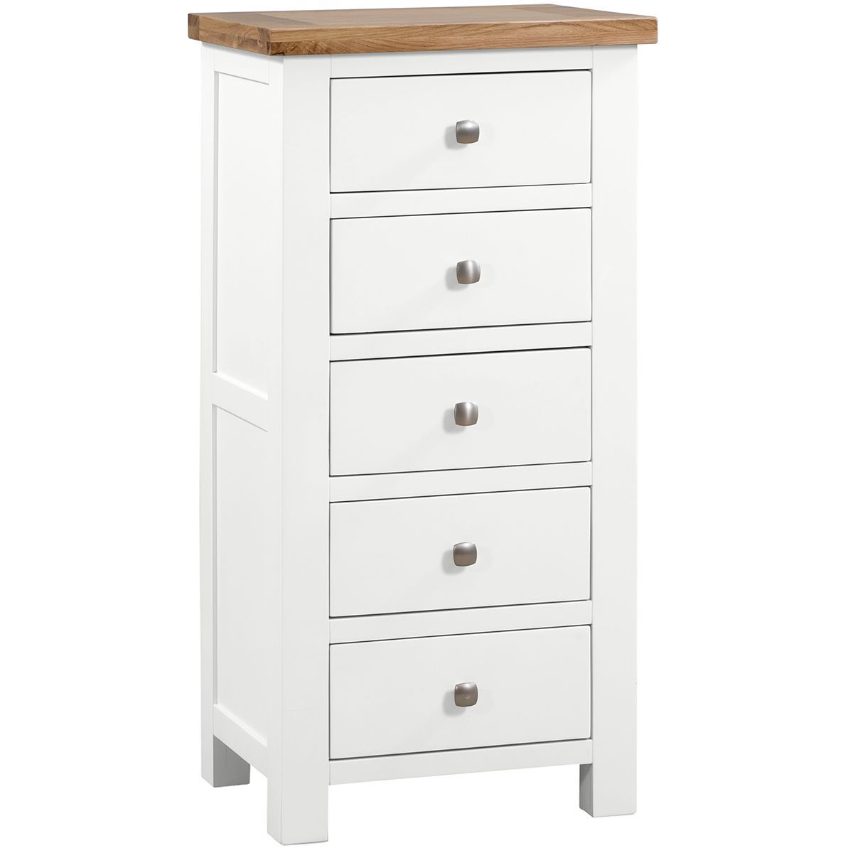 Dorchester White 5 Drawer Tallboy