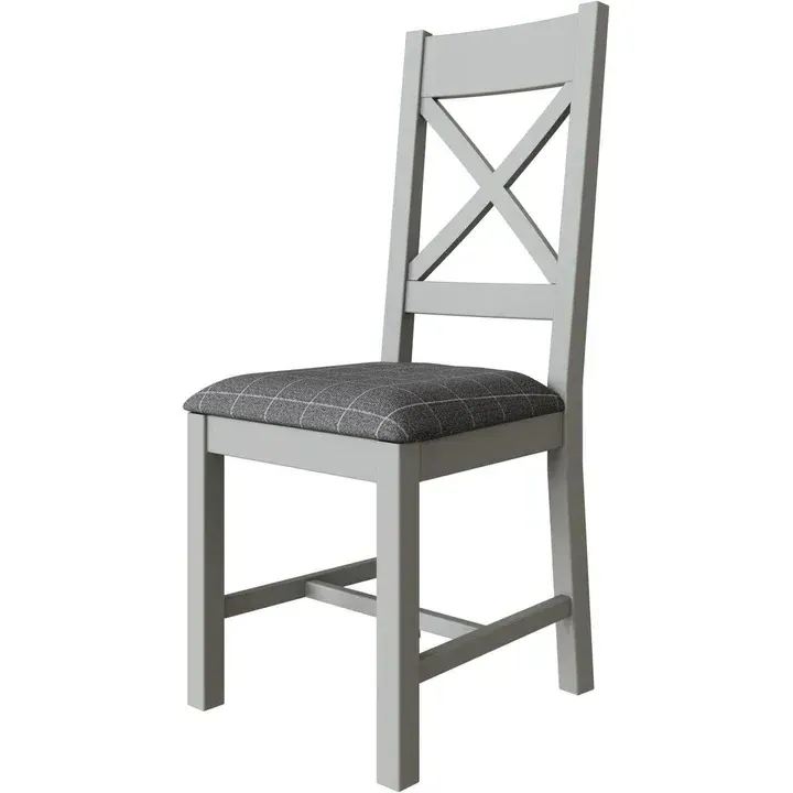 Forest Oak Cross Back Dining Chair Grey