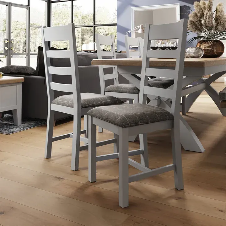 Forest Oak Slatted Dining Chair Grey
