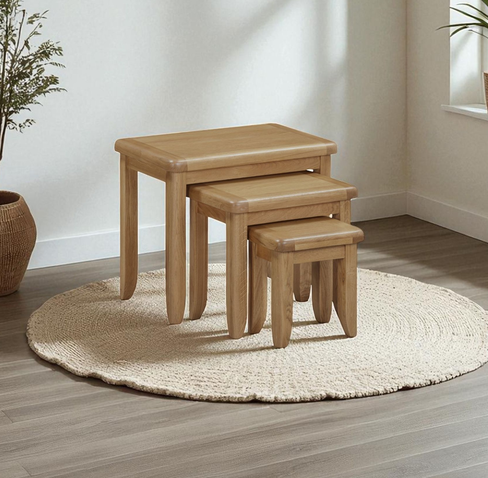 Harris Oak Nest of 3 Tables
