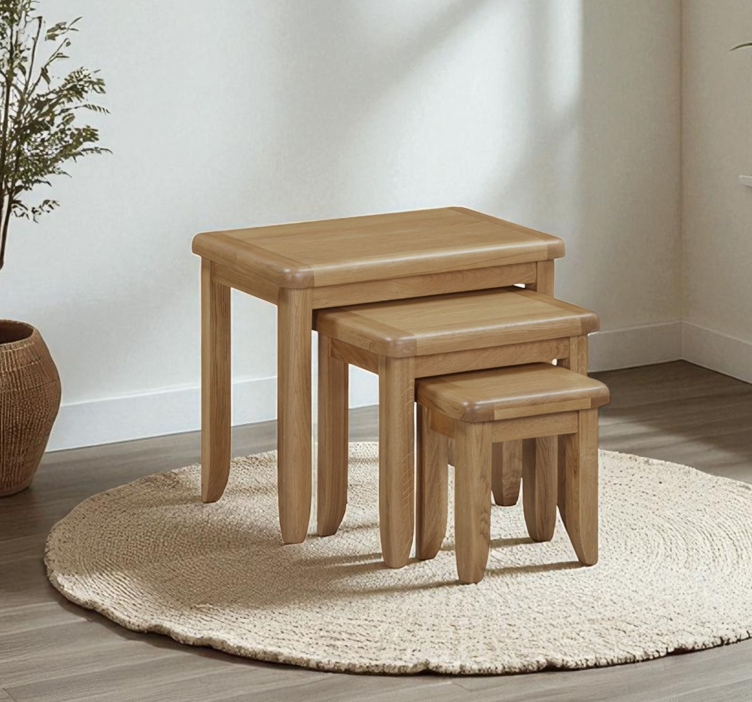 Harris Oak Nest of 3 Tables