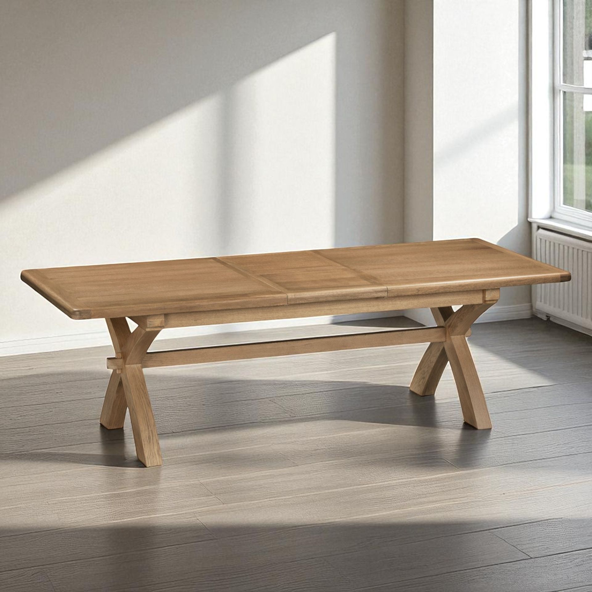 Harris Oak 1.5m Extending Cross Leg Dining Table