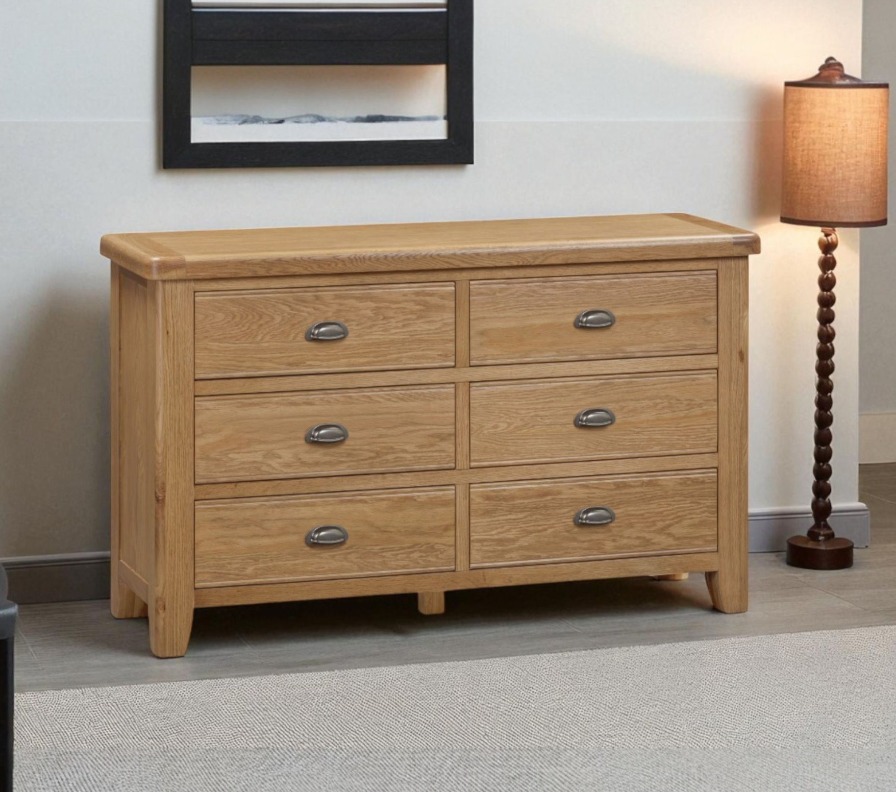 Harris Oak 6 Drawer Chest