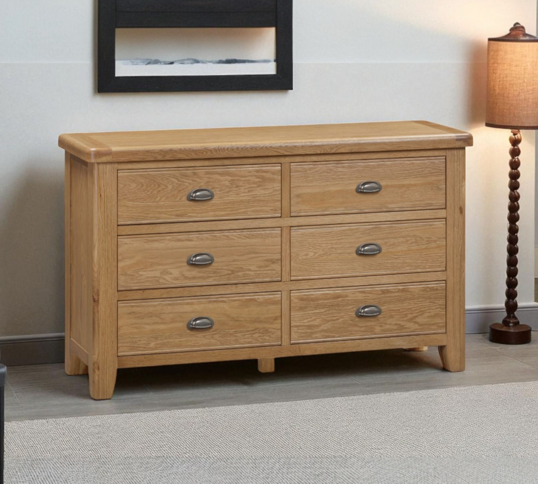 Harris Oak 6 Drawer Chest