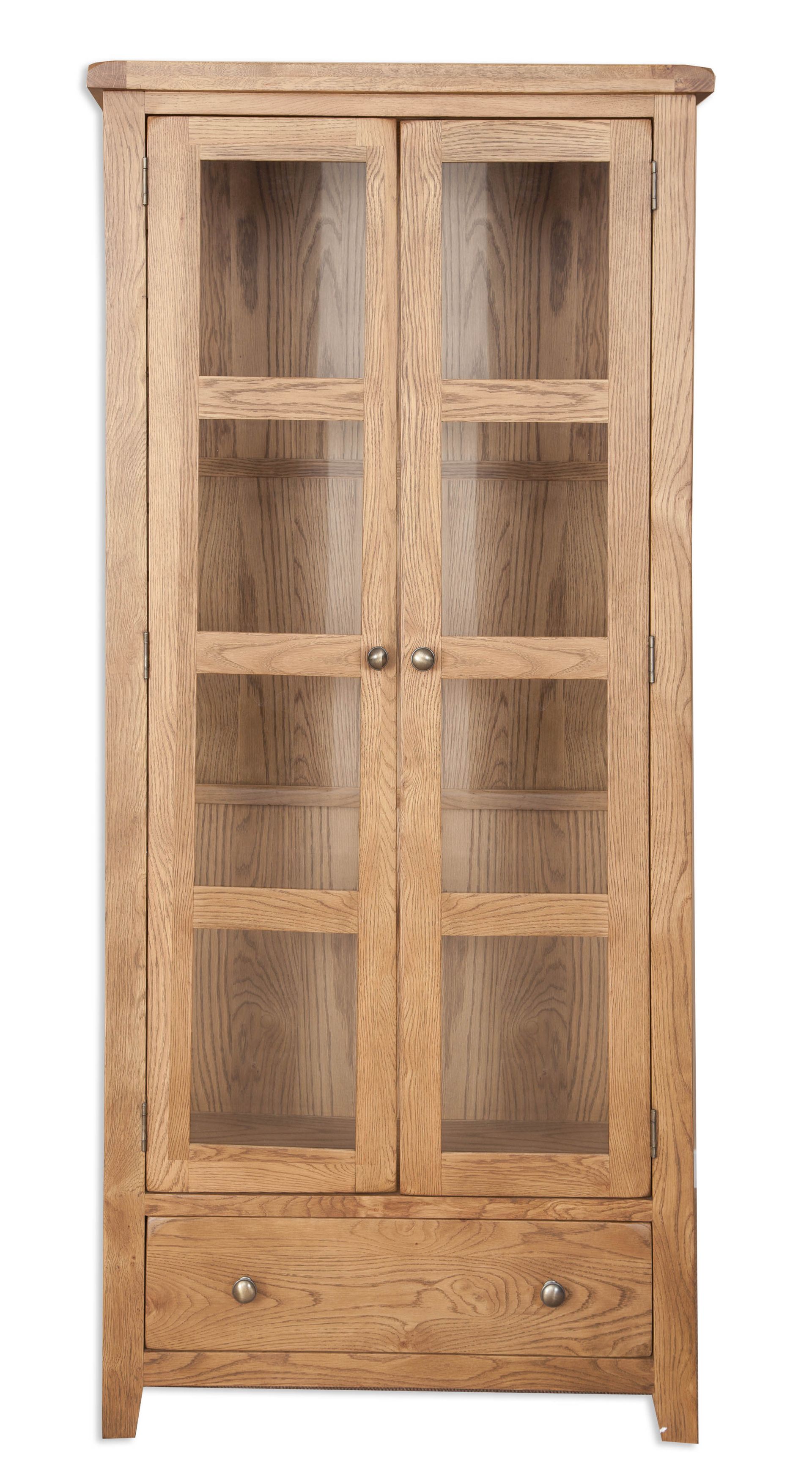 Country Oak Glazed Display Cabinet