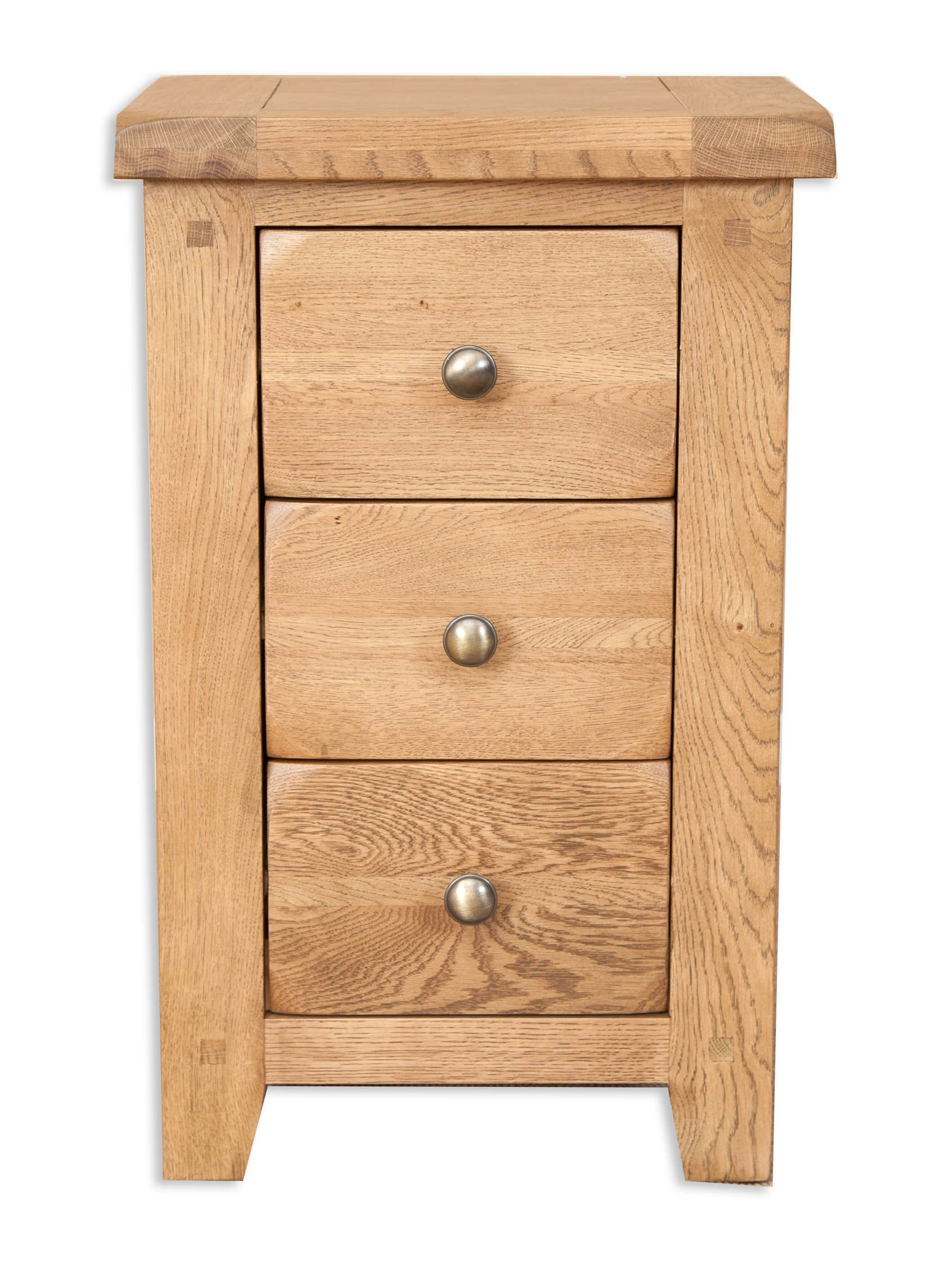 Country Oak 3 Drawer Bedside Cabinet