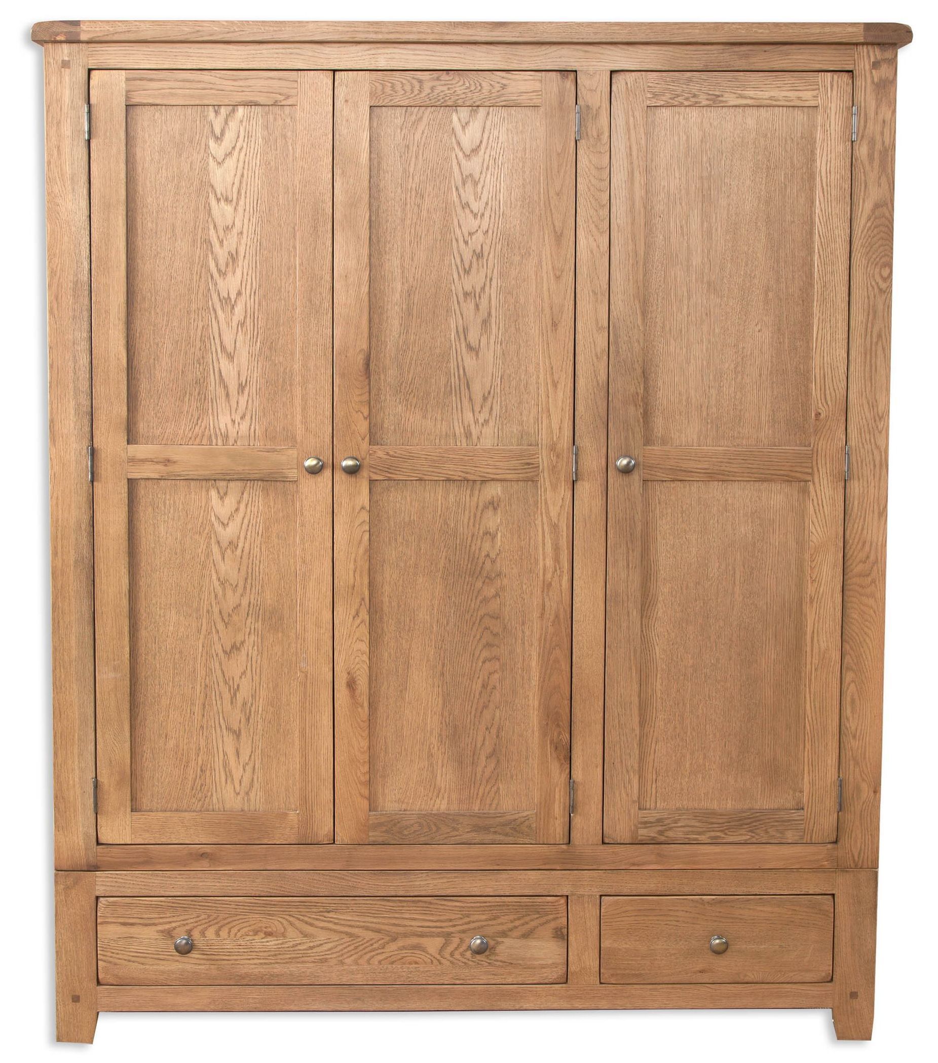 Country Oak Triple Wardrobe