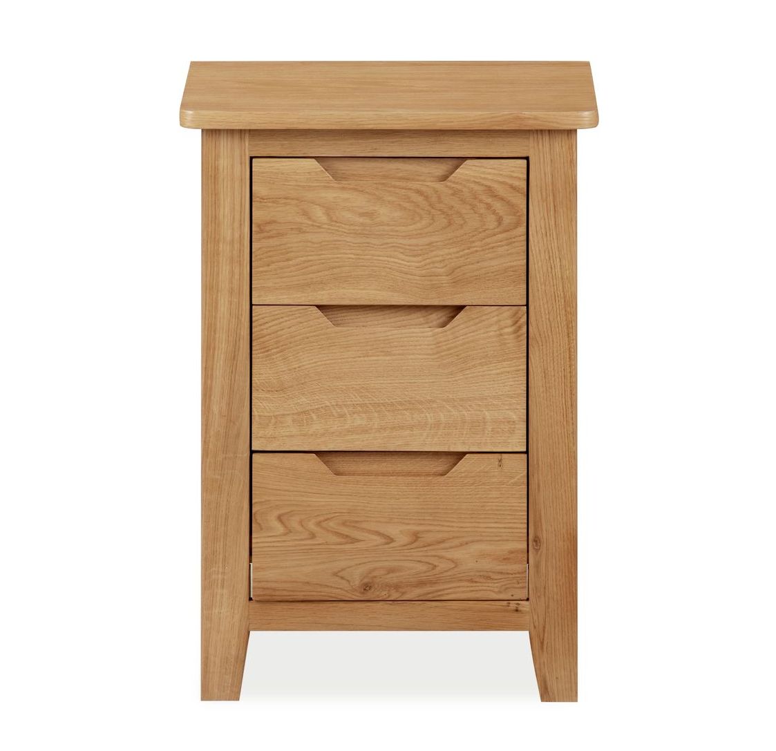 Dorset Oak 3 Drawer Bedside Cabinet