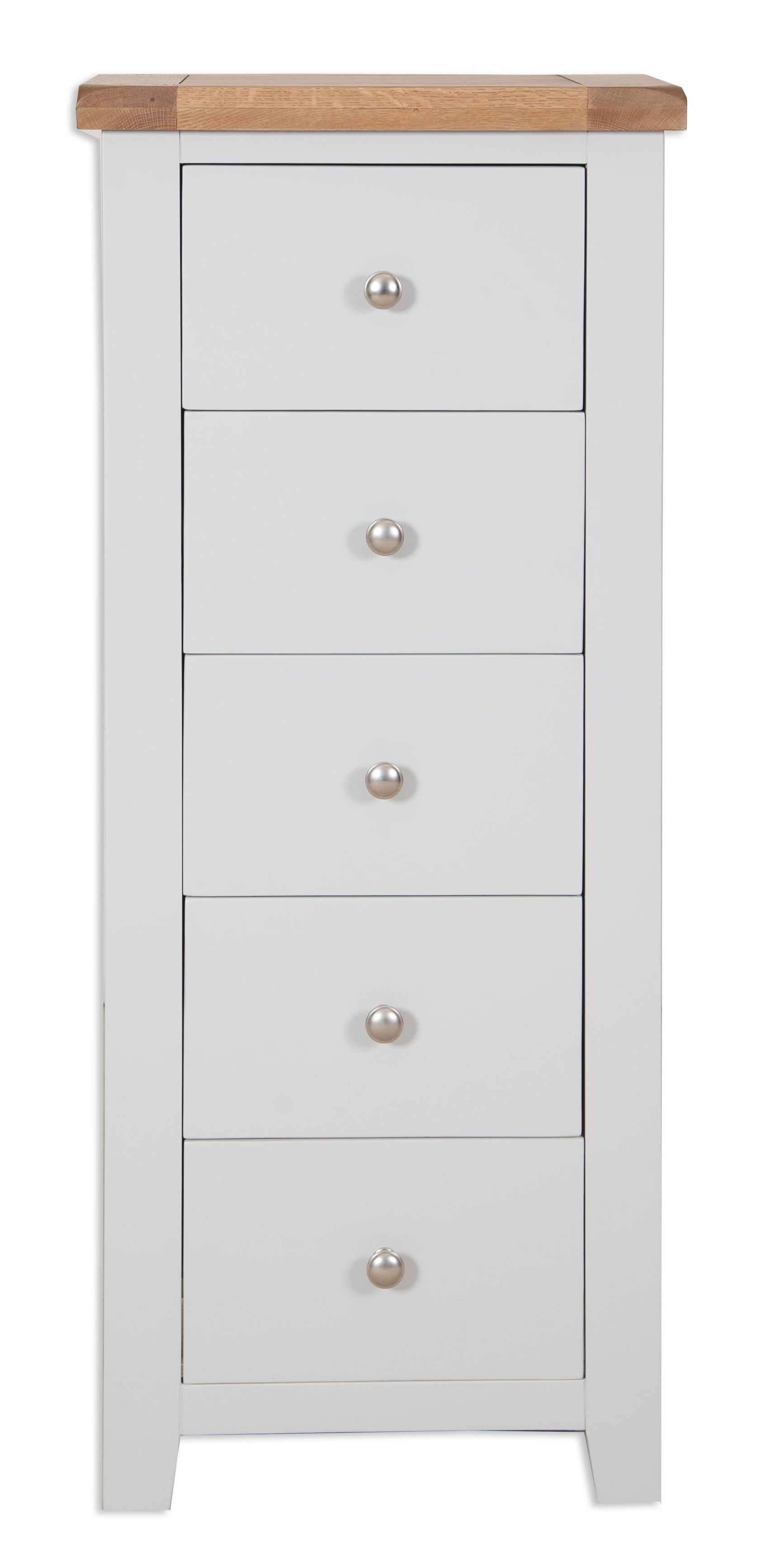 French Grey 5 Drawer Tallboy