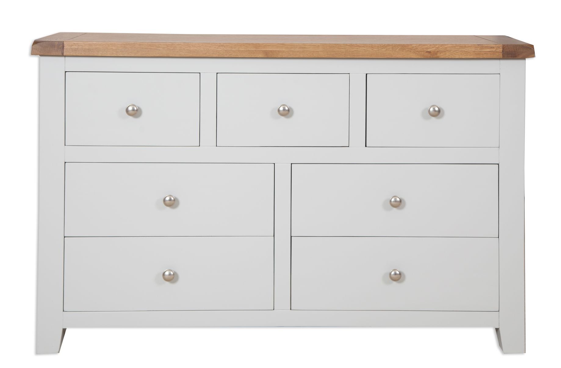 French Grey 7 Drawer Wide Chest