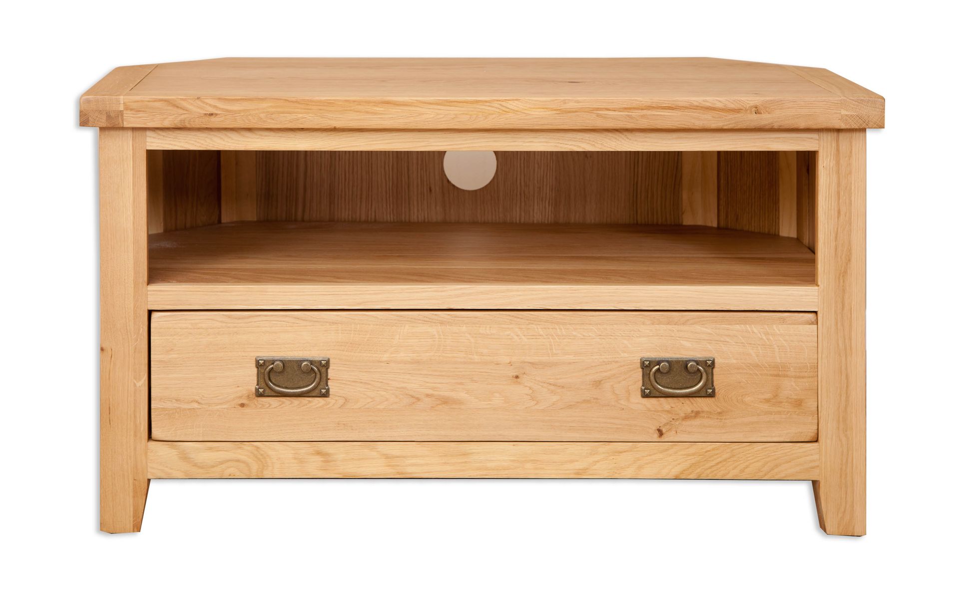 Natural Oak Corner TV Unit