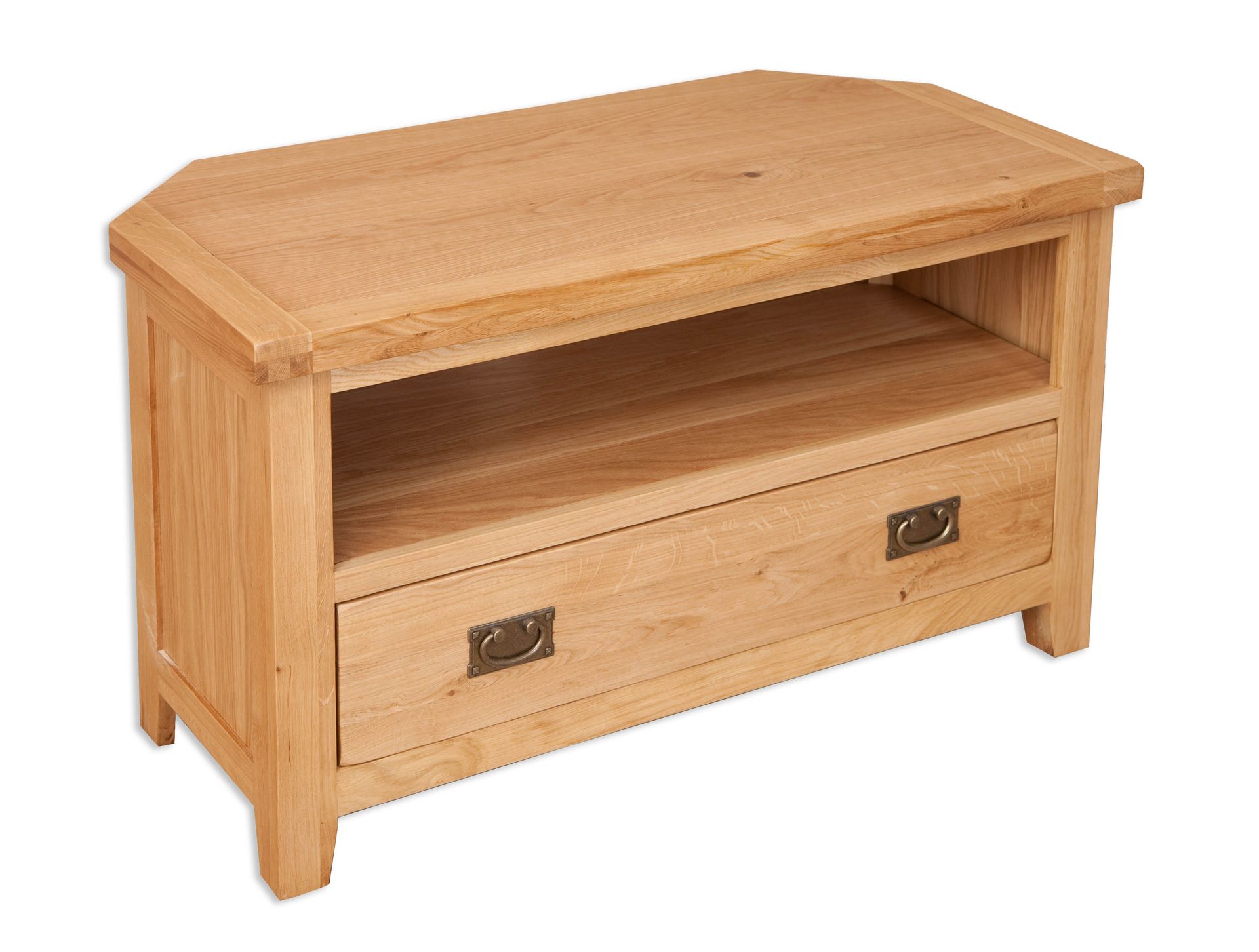 Natural Oak Corner TV Unit