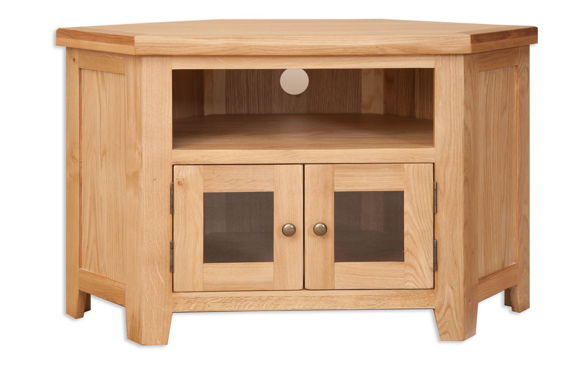 Natural Oak Glazed TV Cabinet
