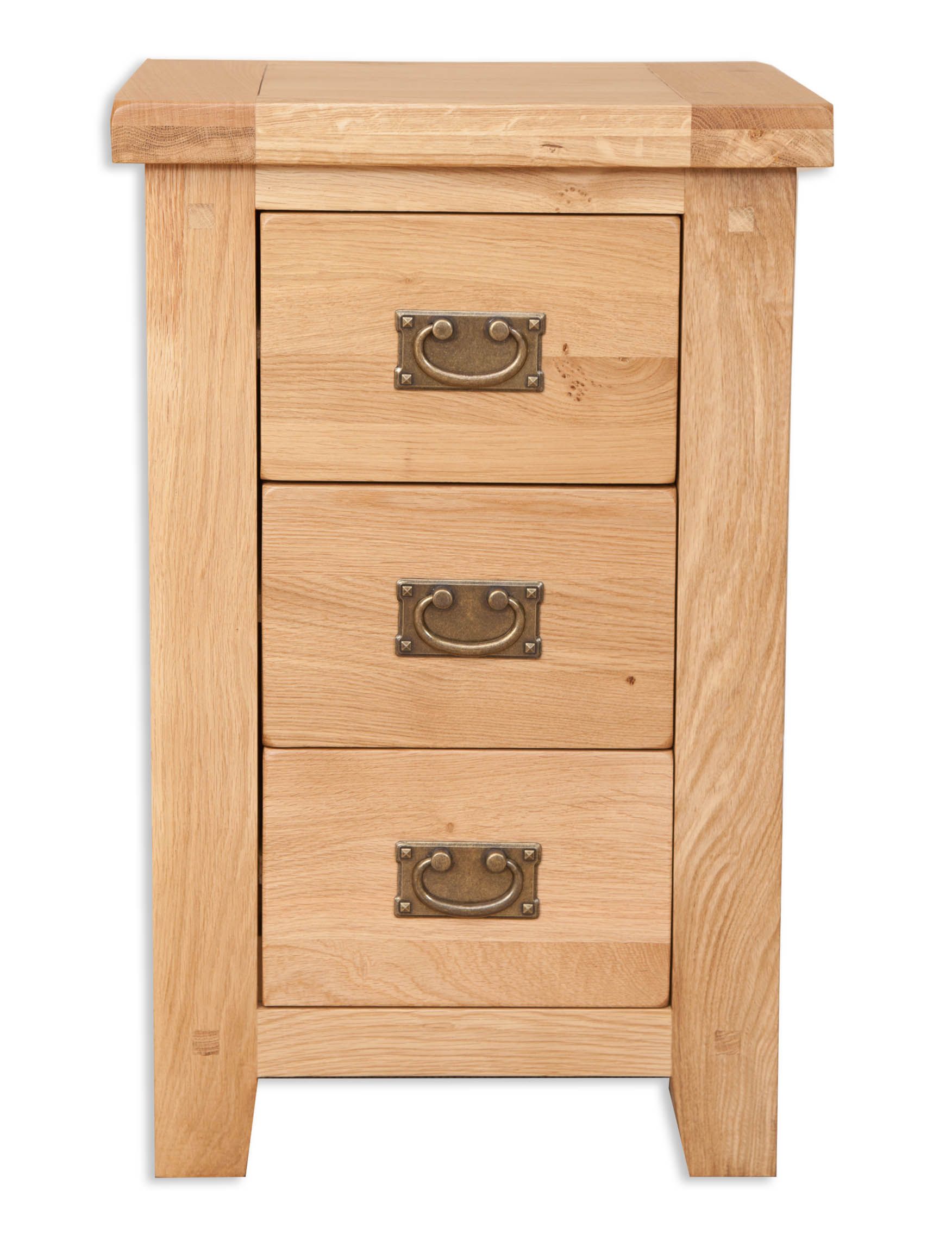 Natural Oak 3 Drawer Bedside Cabinet