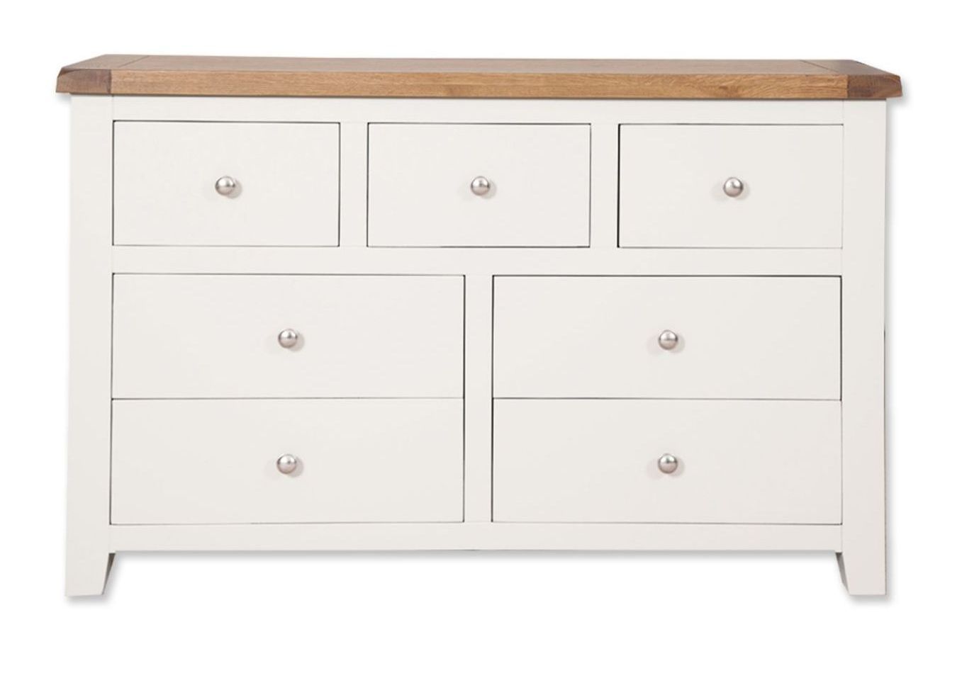 Malvern White 7 Drawer Wide Chest