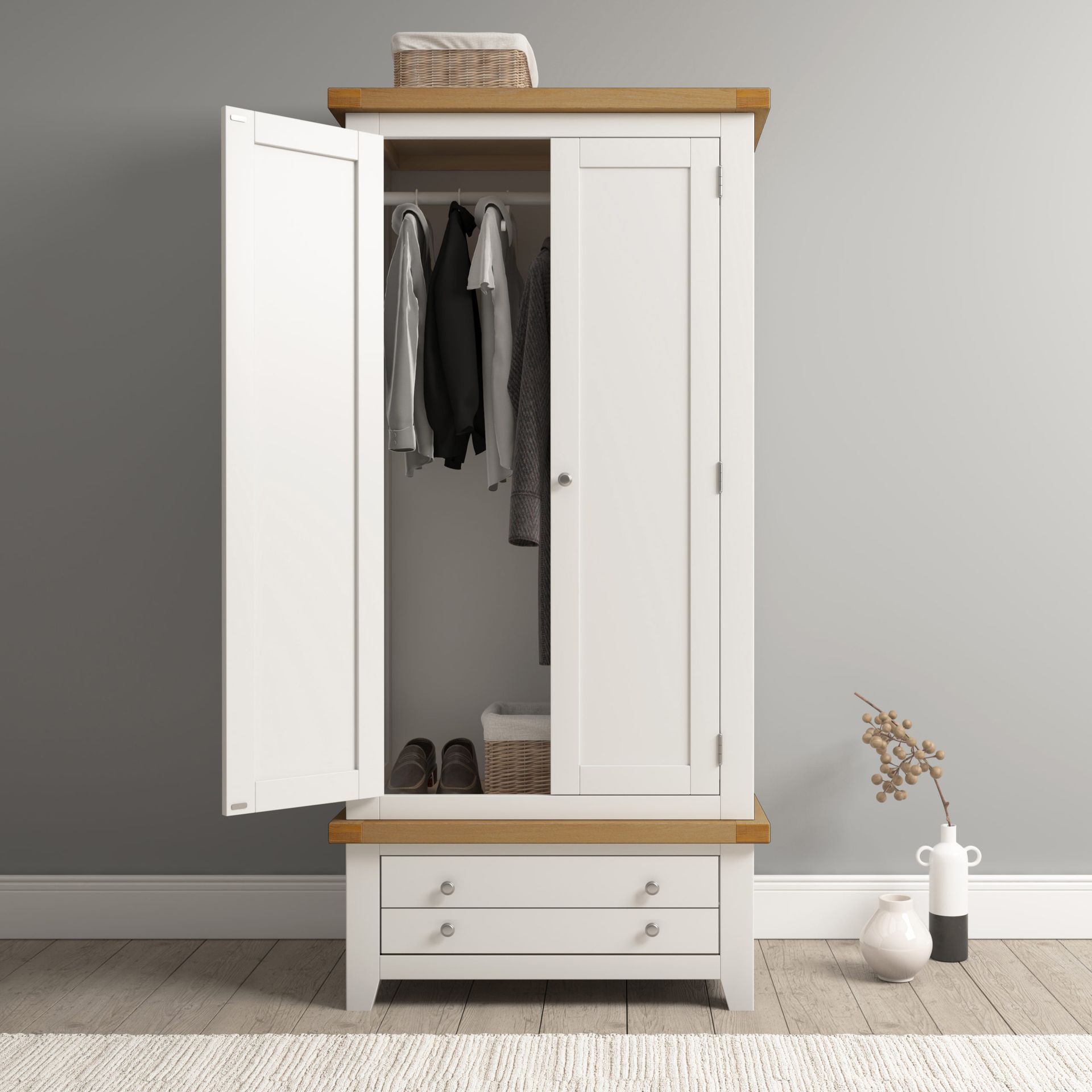 Windsor Grey Double Wardrobe