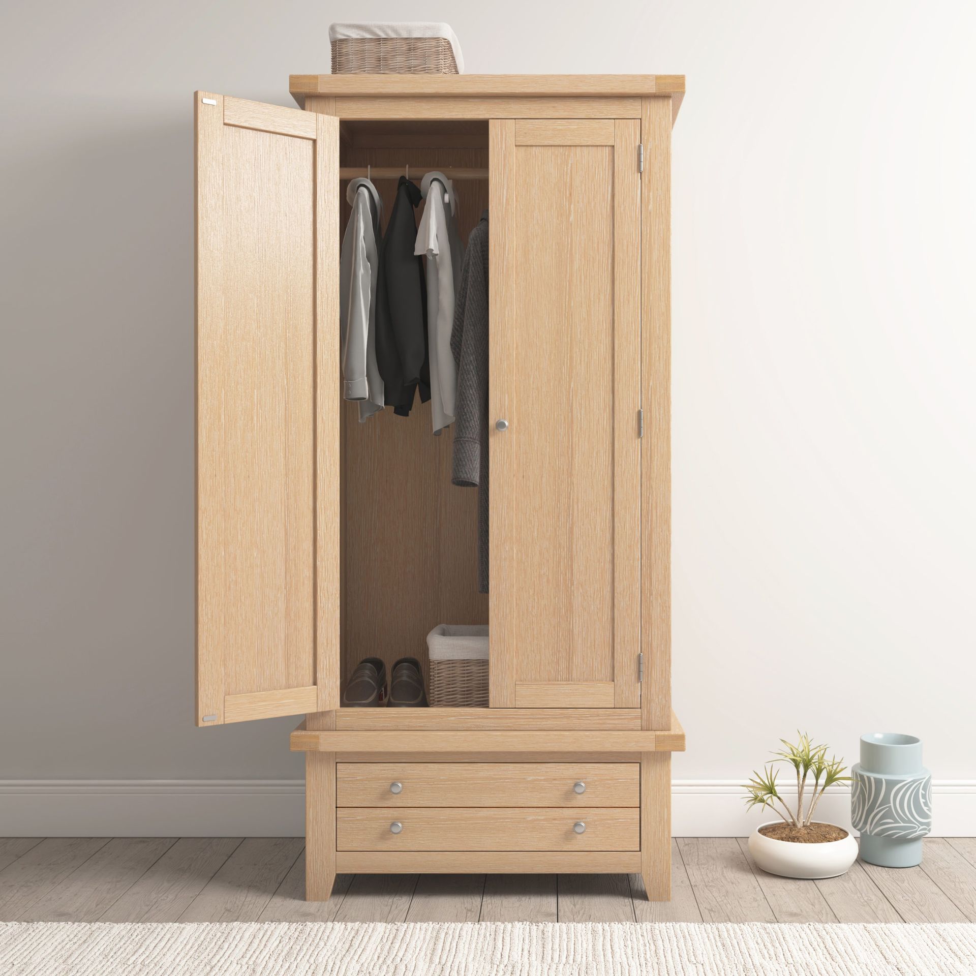 Windsor Oak Double Wardrobe
