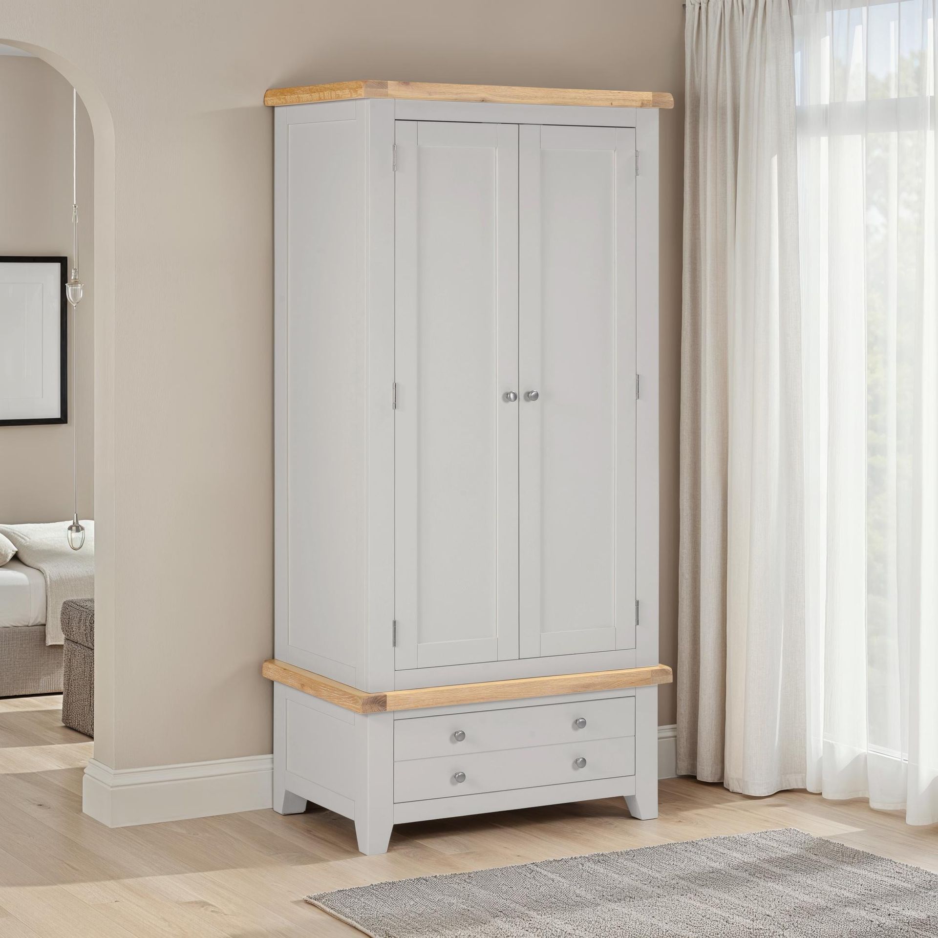 Warwick Grey Double Wardrobe