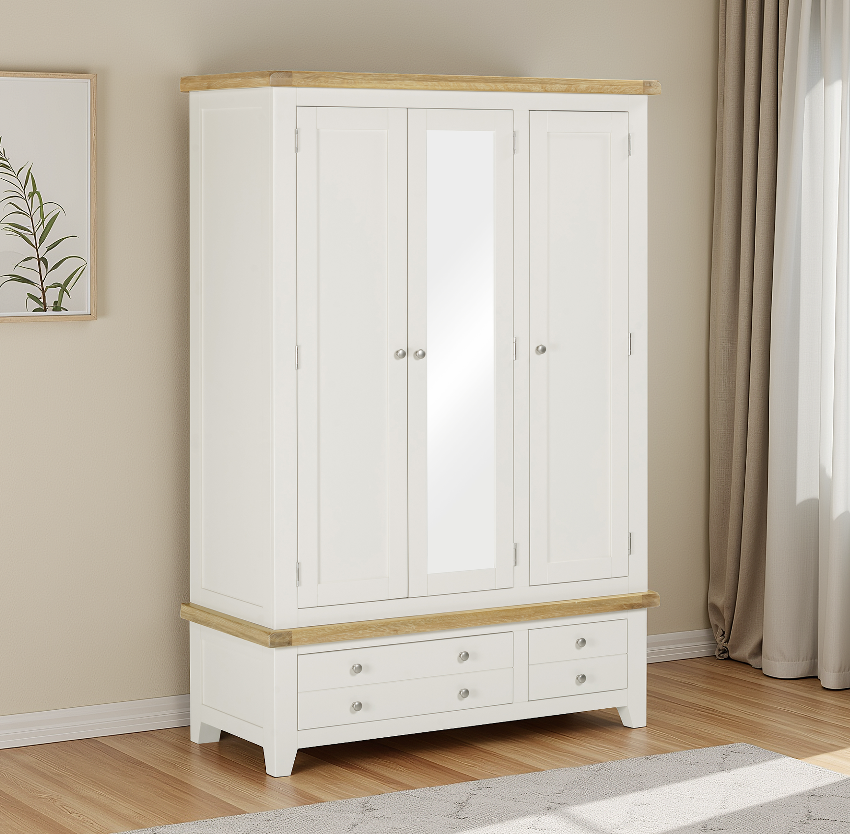 Warwick Ivory Triple Wardrobe