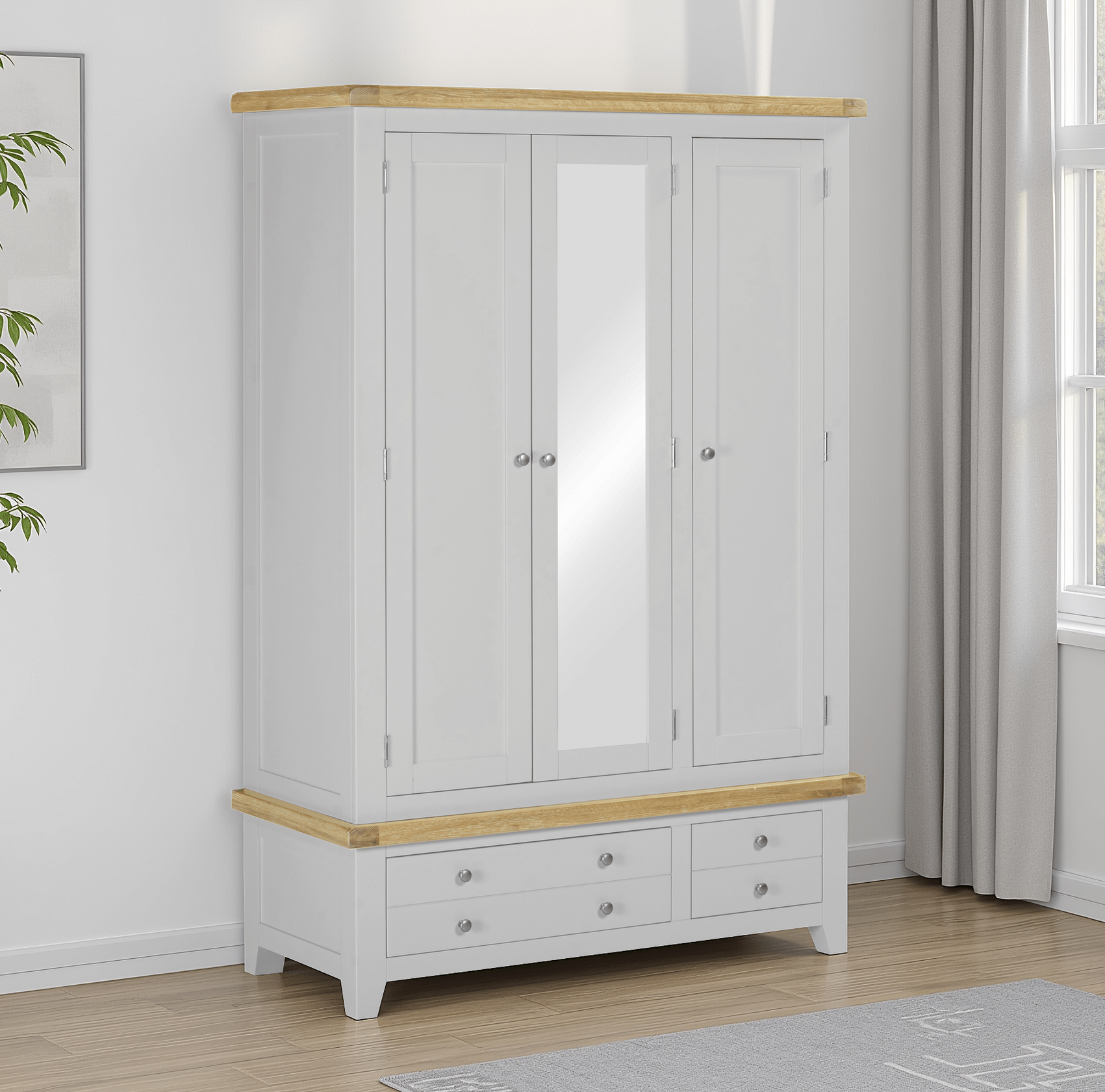 Windsor Grey Triple Wardrobe