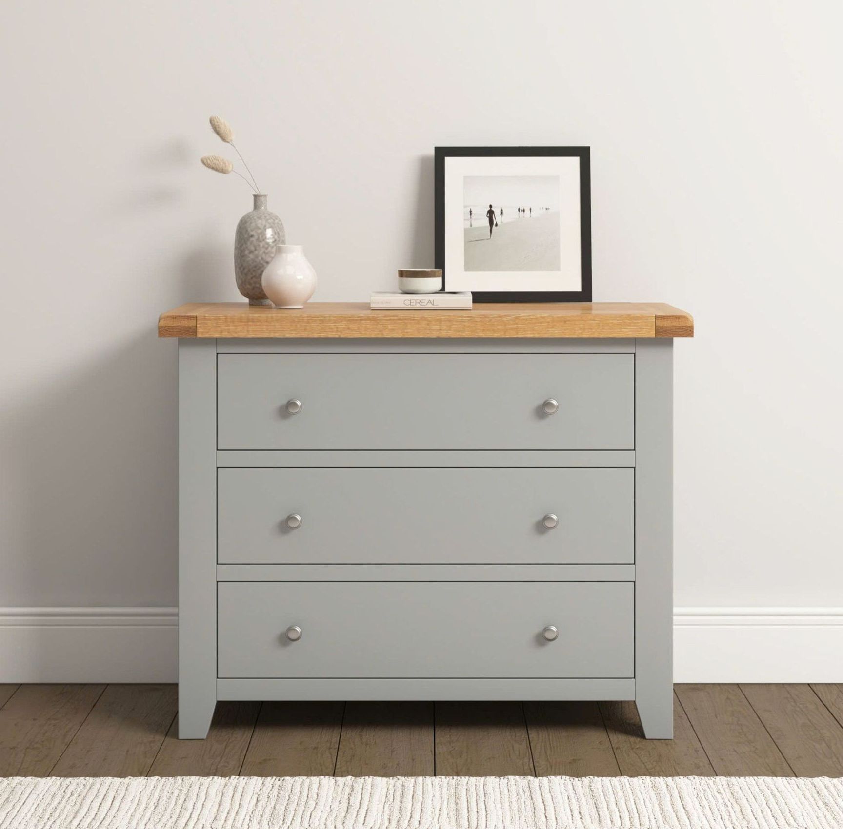 Warwick Grey 3 Drawer Chest