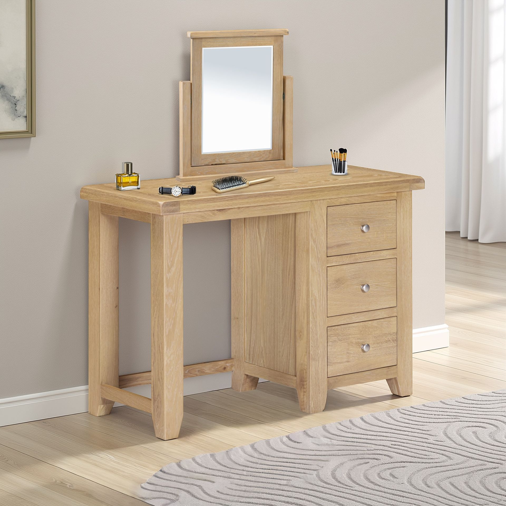 Warwick Oak Dressing Table & Mirror