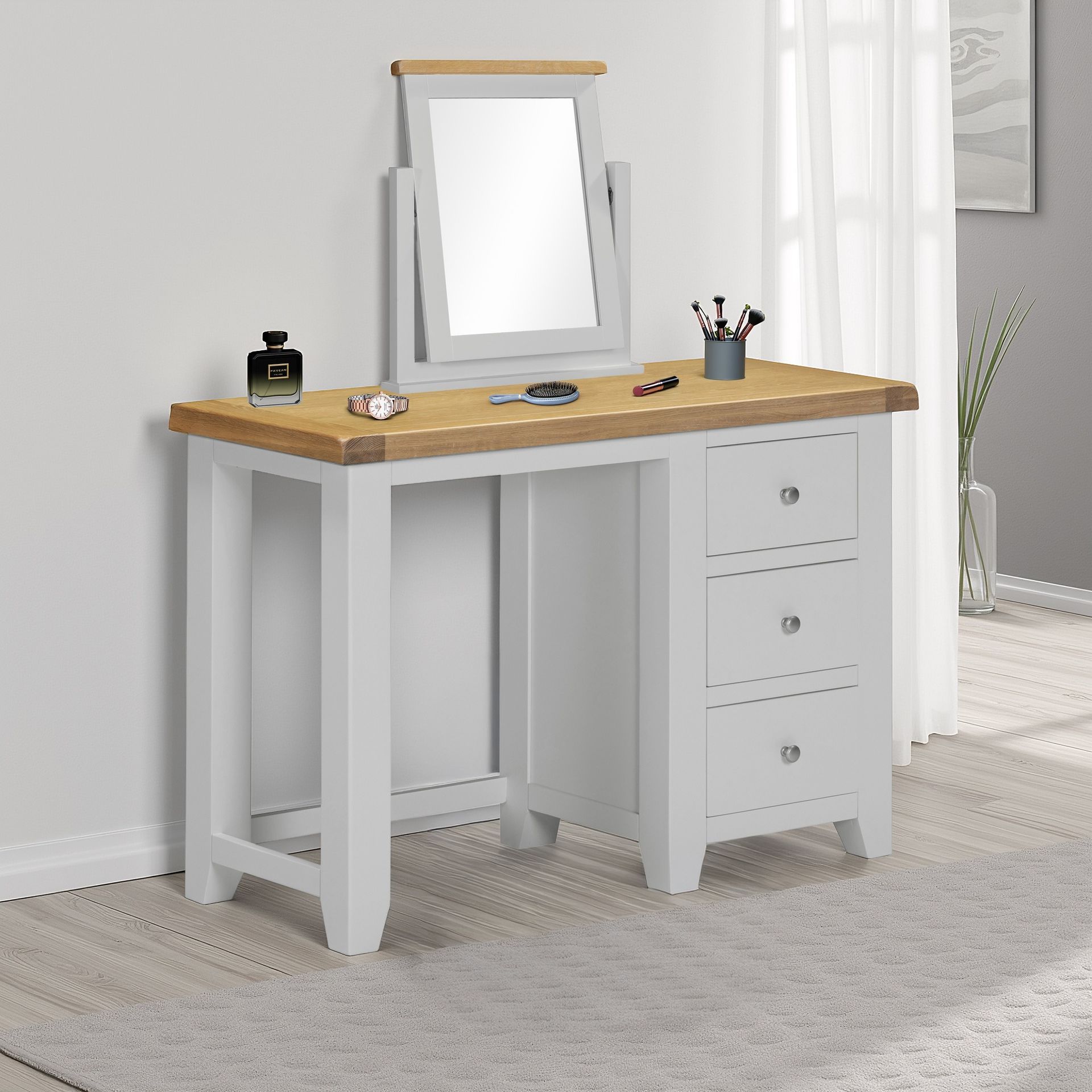 Windsor Grey Dressing Table & Mirror