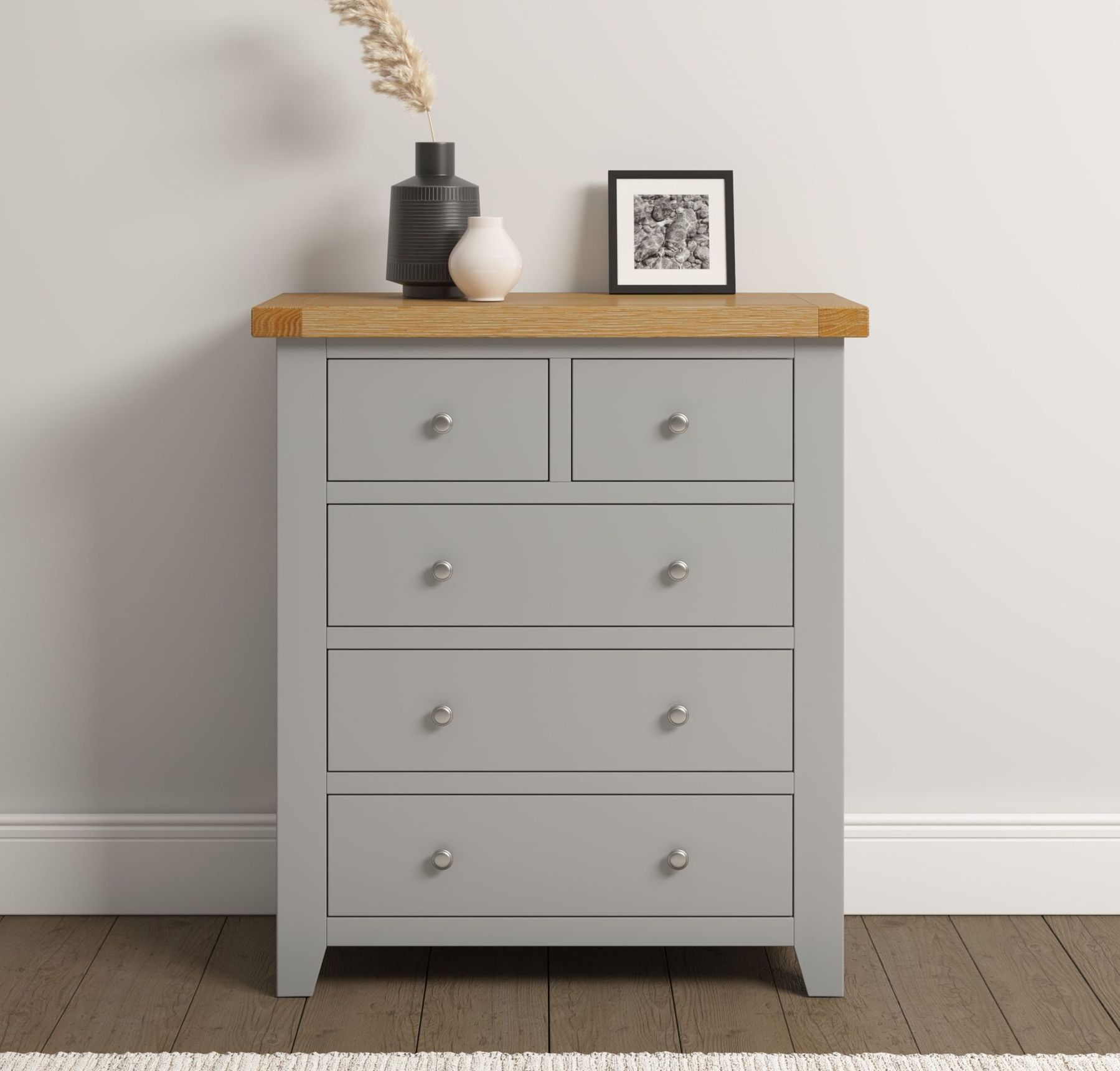 Warwick Grey 2 over 3 Chest of Drawers