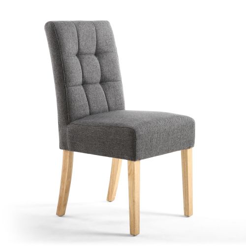 Moseley Waffle Linen Effect Steel Grey in Natural Legs