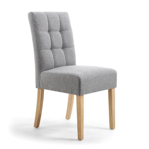 Moseley Waffle Linen Effect Silver Grey in Natural Legs