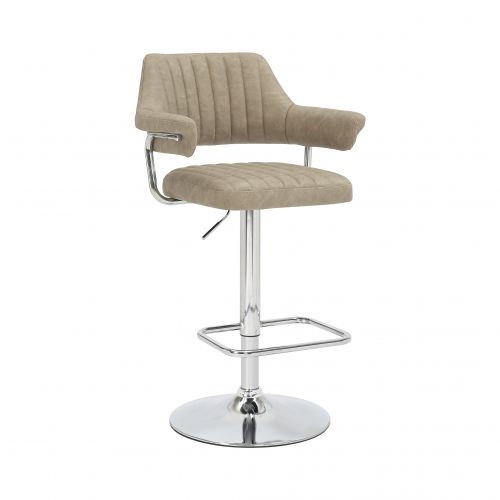 Cortez Vintage PU Leather Mink Swivel Bar Stool