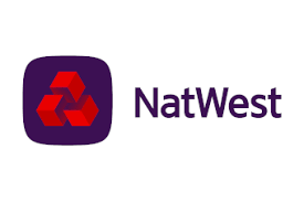 The natwest logo is a purple square with a red triangle on it.