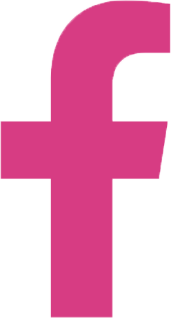 A pink facebook logo on a white background.
