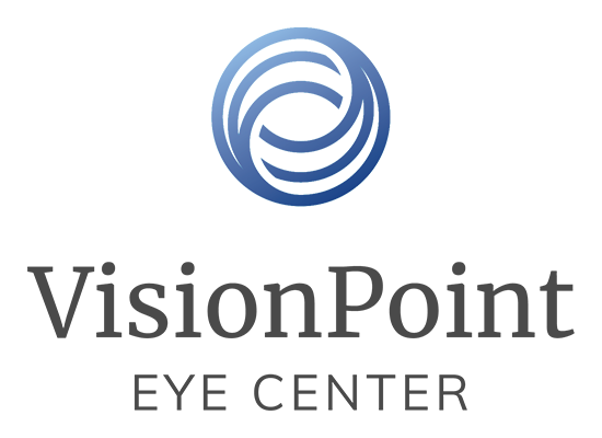 VisionPoint Eye Center logo with blue circular emblem and gray text