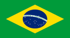 Bandera de Brasil: fondo verde, rombo amarillo, globo azul con banda blanca y estrellas.