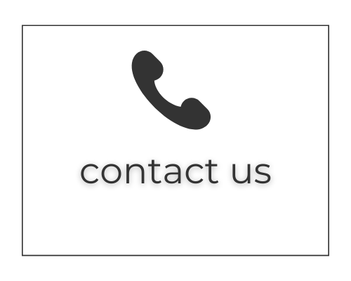 Phone icon with “contact us” text inside a bordered square button