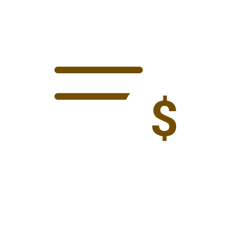 Brown lines and a dollar sign icon on a white background