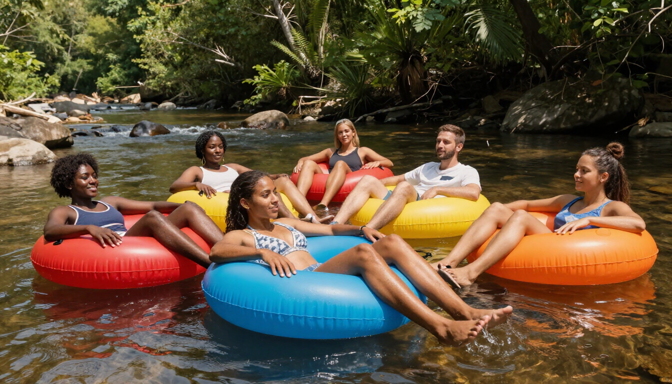 Scenic river tubing in Townsend