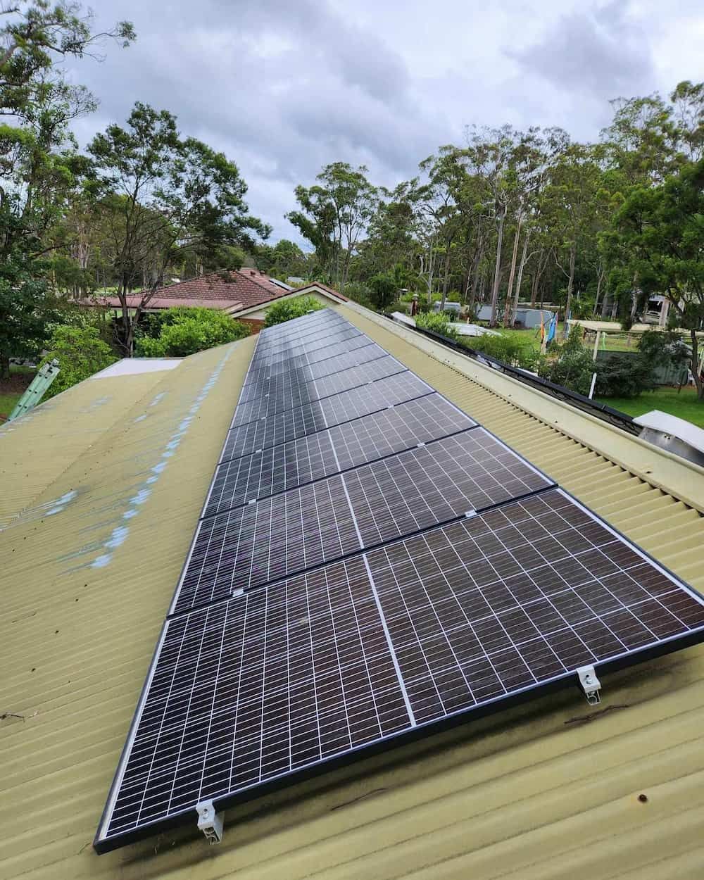 A Roof With A Lot Of Solar Panels On It — KARM Electrical Services In Corlette, NSW