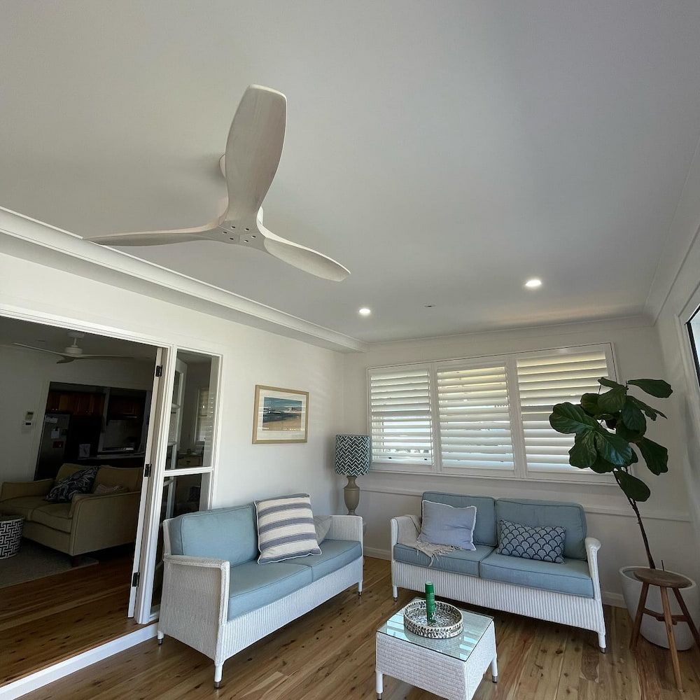 Newly Installed Ceiling Fan In The Living Room — KARM Electrical Services In Lemon Tree Passage, NSW