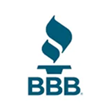 The blue Better Business Bureau (BBB) logo featuring a stylized torch.