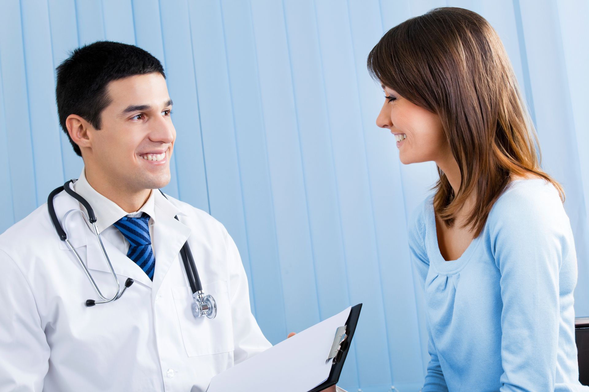 A doctor talking to a person