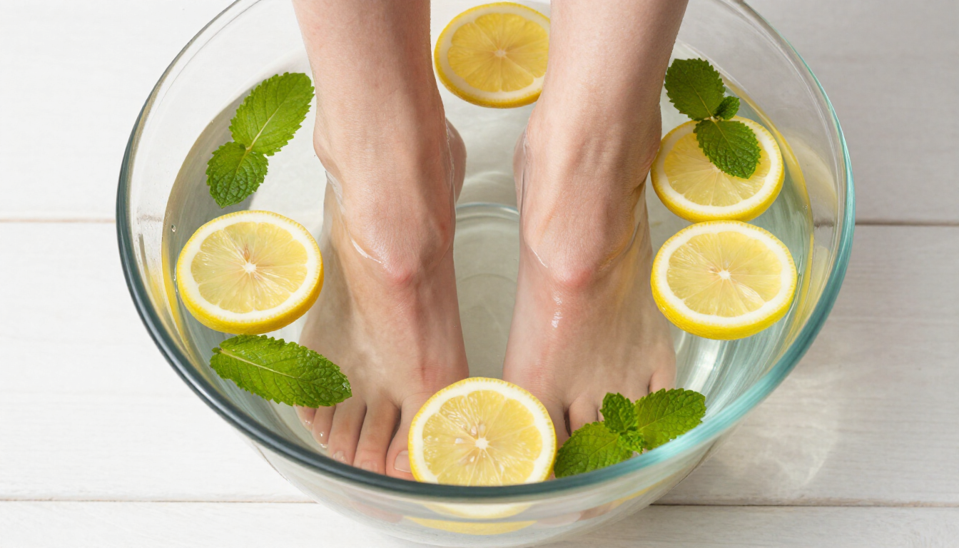 Cooling feet in a foot bath