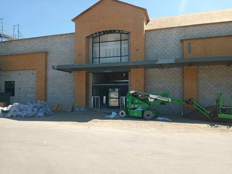 Commercial storefront glass entrance on a new building by High Desert Window and Glass
