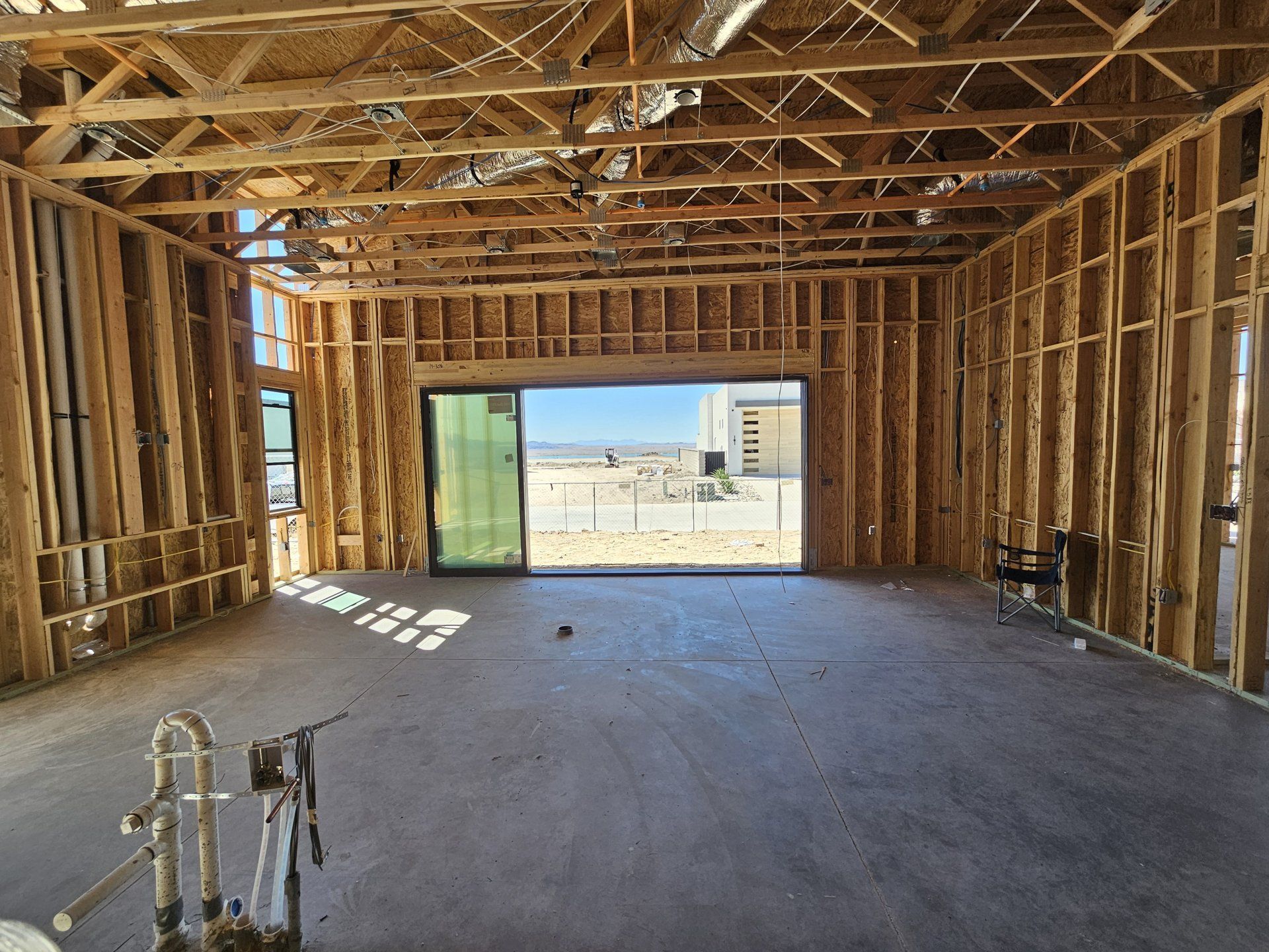 Milgard multislide patio door in new construction home in Lake Havasu by High Desert Window and Glass
