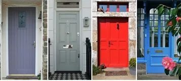 Four Different Colored Doors Are Shown in A Collage — Toowoomba Locksmiths in Toowoomba City, QLD