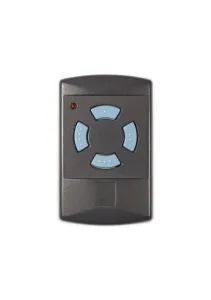 Black Remote Control with Blue Buttons on A White Background — Toowoomba Locksmiths in Toowoomba City, QLD