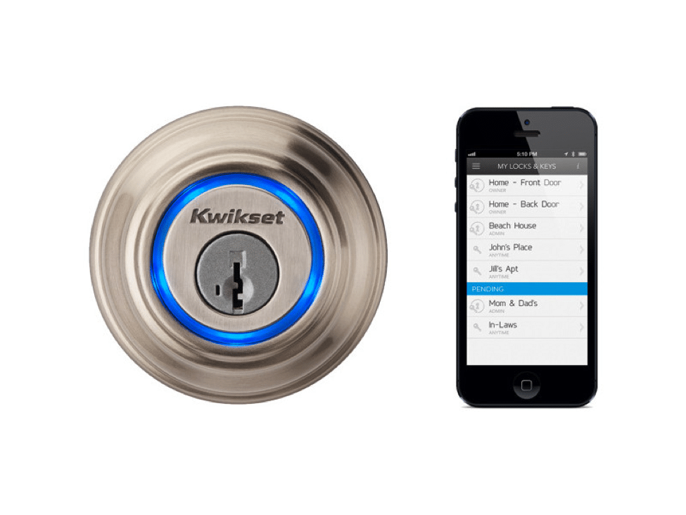 Smart Lock with A Blue Light Next to A Smart Phone — Toowoomba Locksmiths in Toowoomba City, QLD