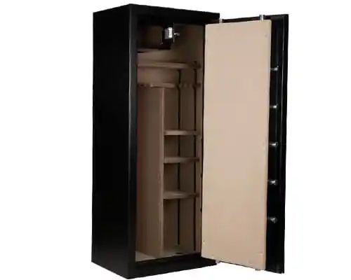 Black Safe with The Door Open — Toowoomba Locksmiths in Toowoomba City, QLD